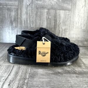 Dr Martens Jorge II Faux Fur Slingback Mule Women's Size 8 Black